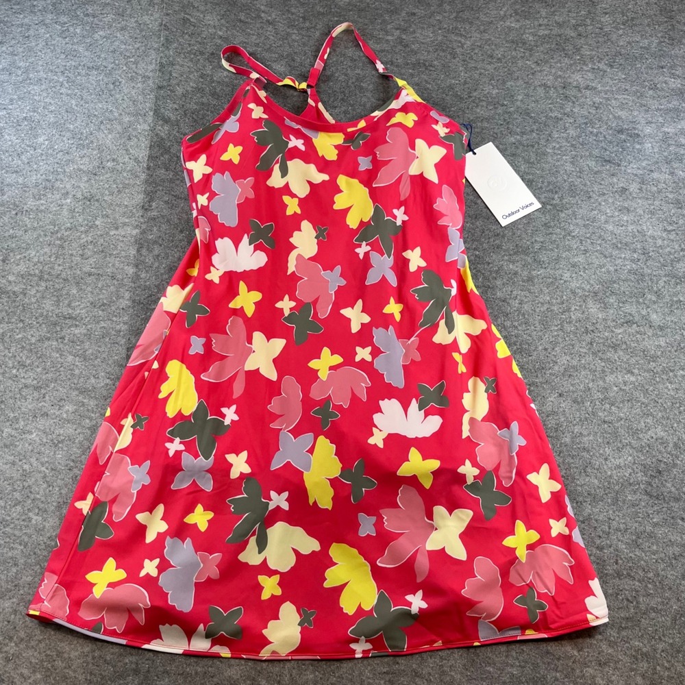 Outdoor Voices Women Exercise Dress Pink  Floral M Activewear Tennis Mini